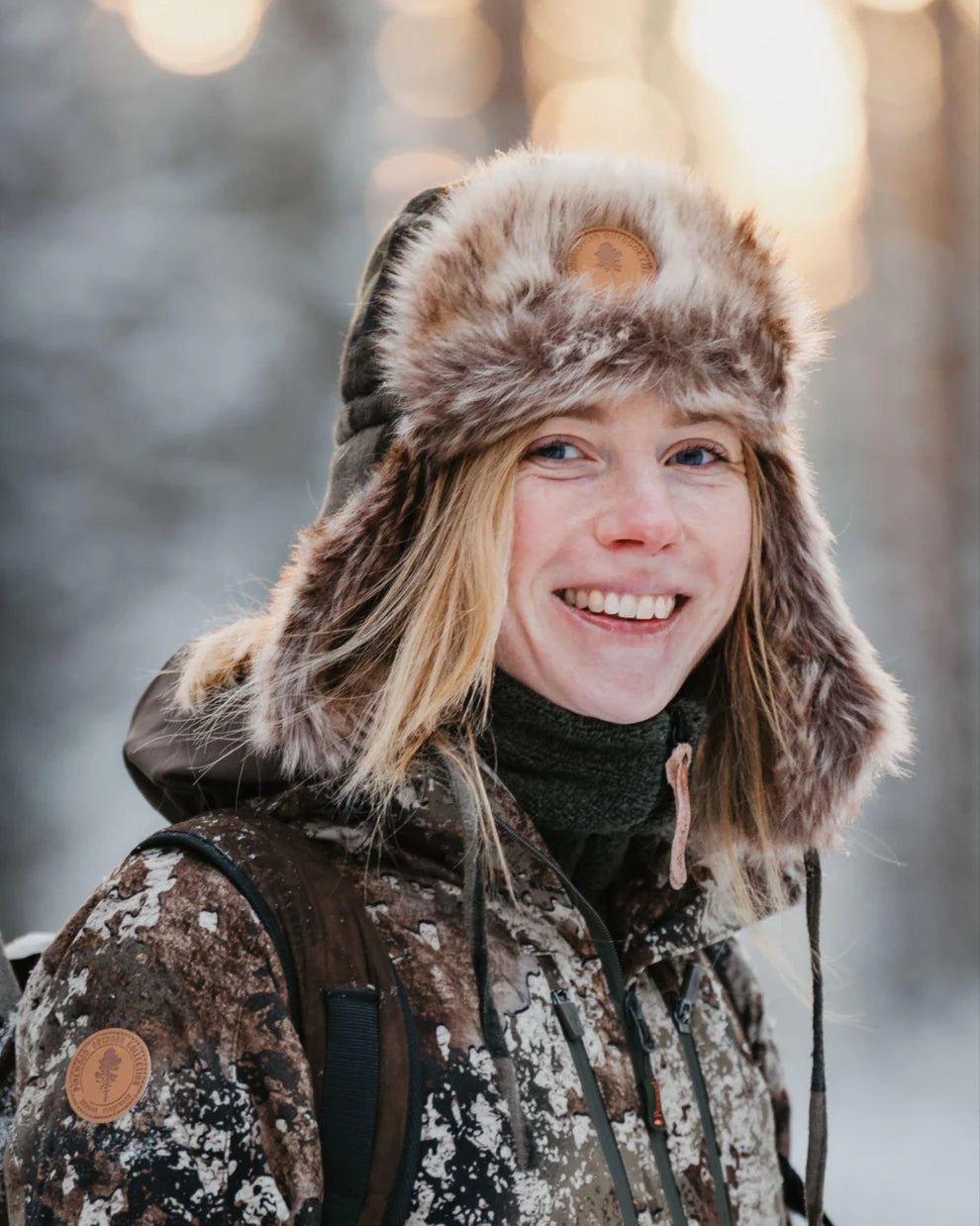Classic checked fur hat