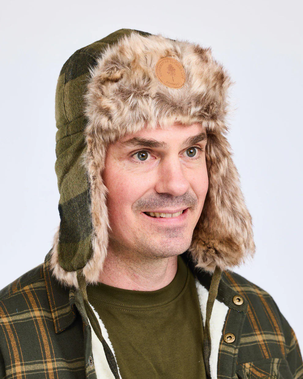 Classic checked fur hat