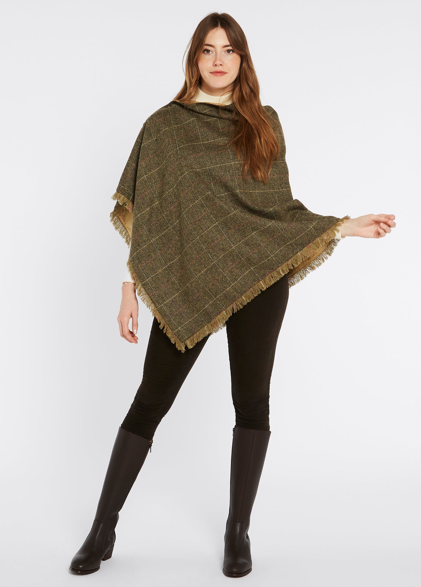 Hazelwood wollen tweed poncho