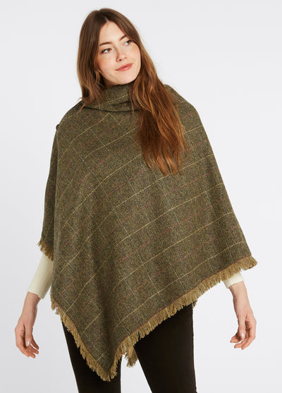 Hazelwood wollen tweed poncho