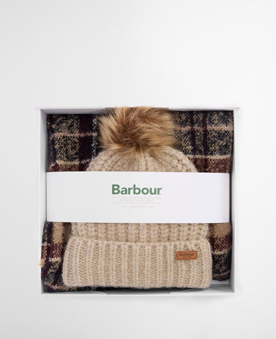 Saltburn beanie & tartan scarf gift set