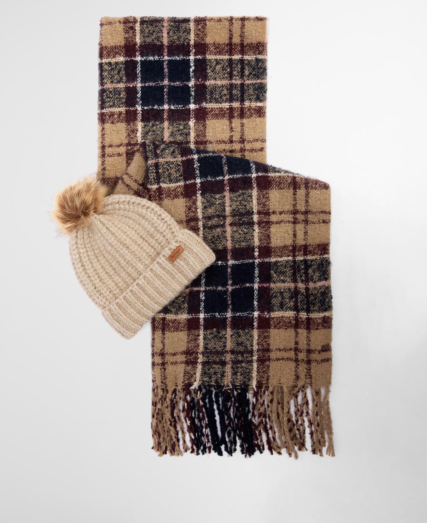 Saltburn beanie & tartan scarf gift set