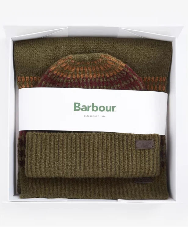 Barbour Branton set met sjaal en muts