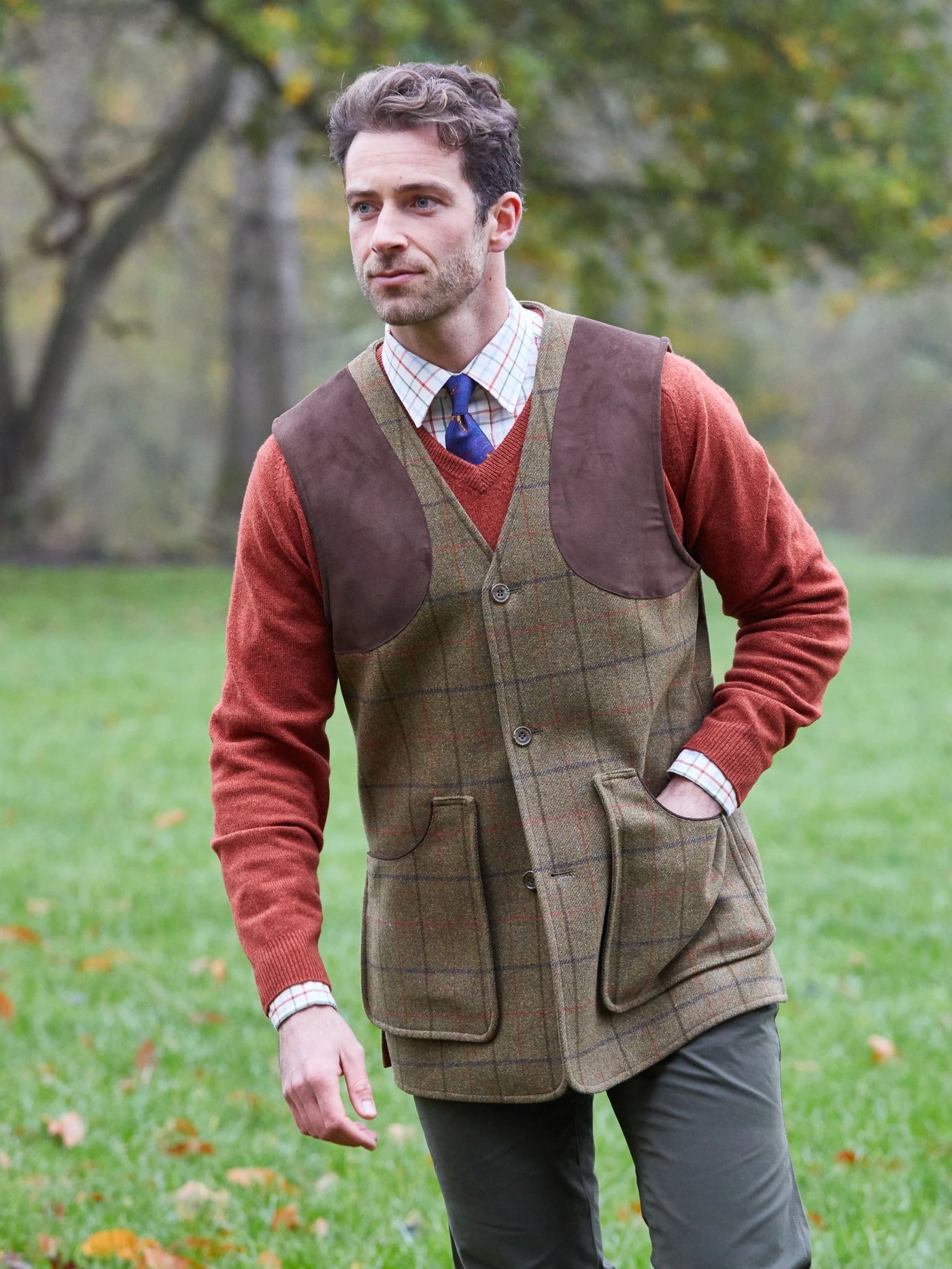 Combrook men's tweed shooting waistcoat