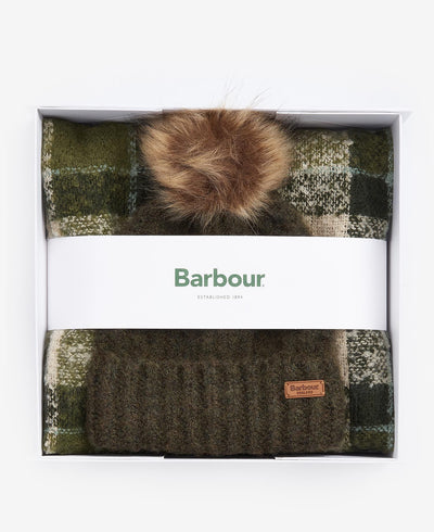 Saltburn beanie & tartan scarf gift set