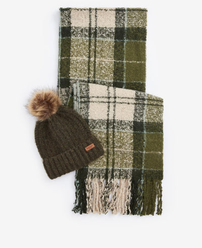 Saltburn beanie & tartan scarf gift set