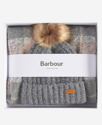 Saltburn beanie & tartan scarf gift set