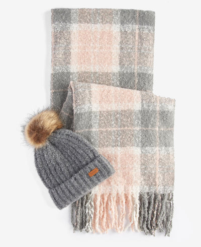 Saltburn beanie & tartan scarf gift set