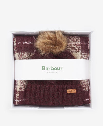 Saltburn beanie & tartan scarf gift set