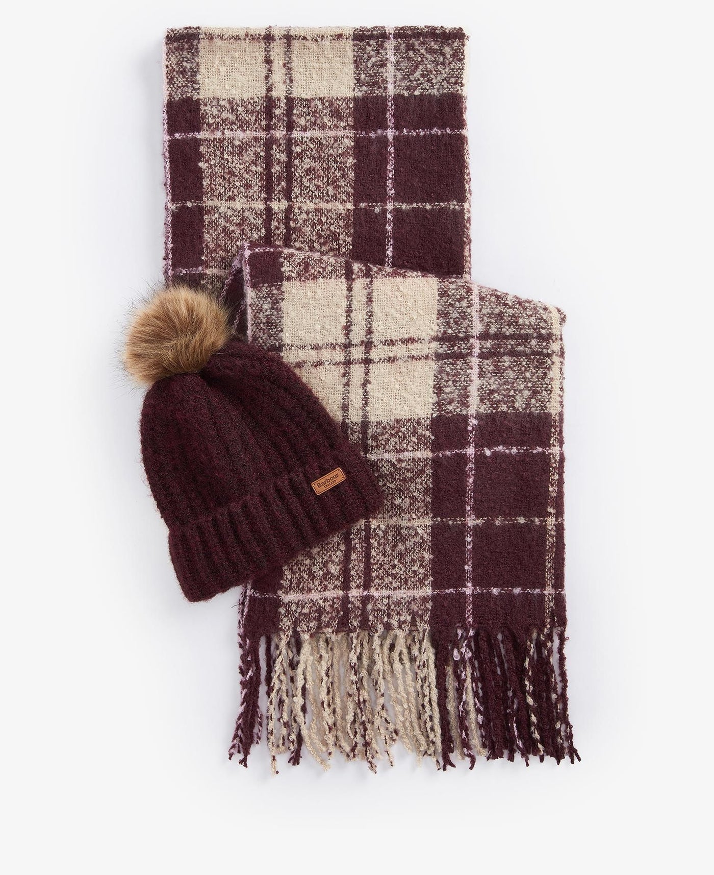 Saltburn beanie & tartan scarf gift set