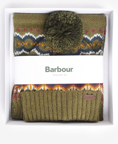 Barbour Fairlisle beanie & scarf