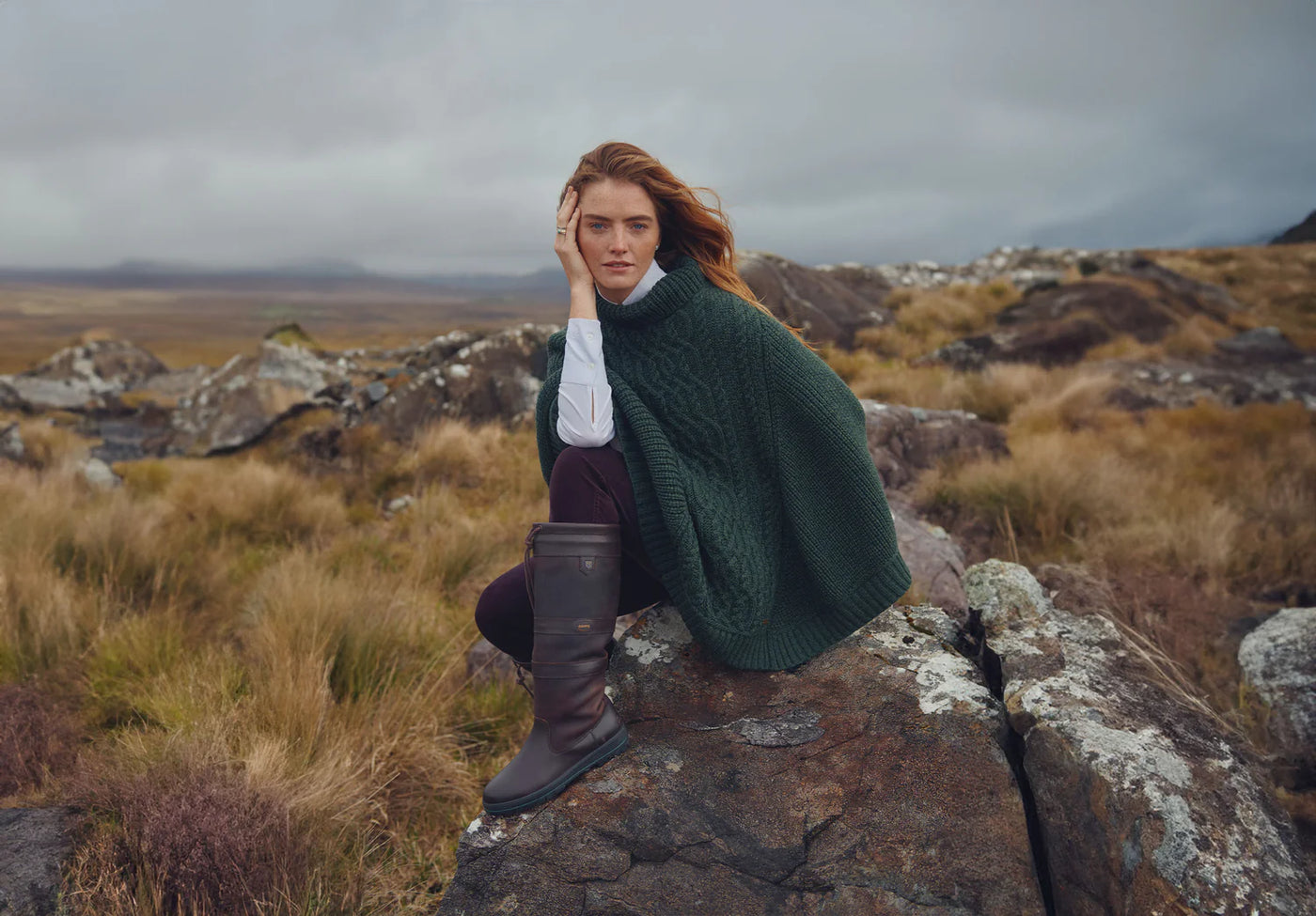 Kilronan merino wollen dames poncho