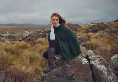 Kilronan merino wollen dames poncho